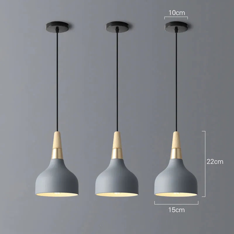 Modern small three-light chandelier in macaron style, 150x200mm, black finish