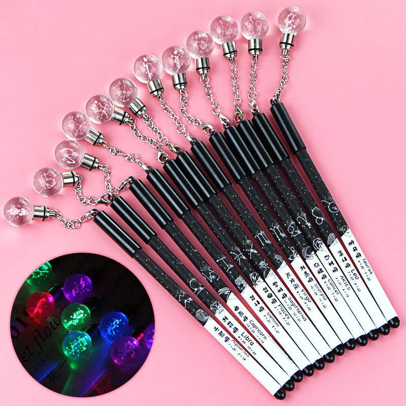 Constellation gel pen 12 pack with five creative designs and 0.5mm needle tube writing