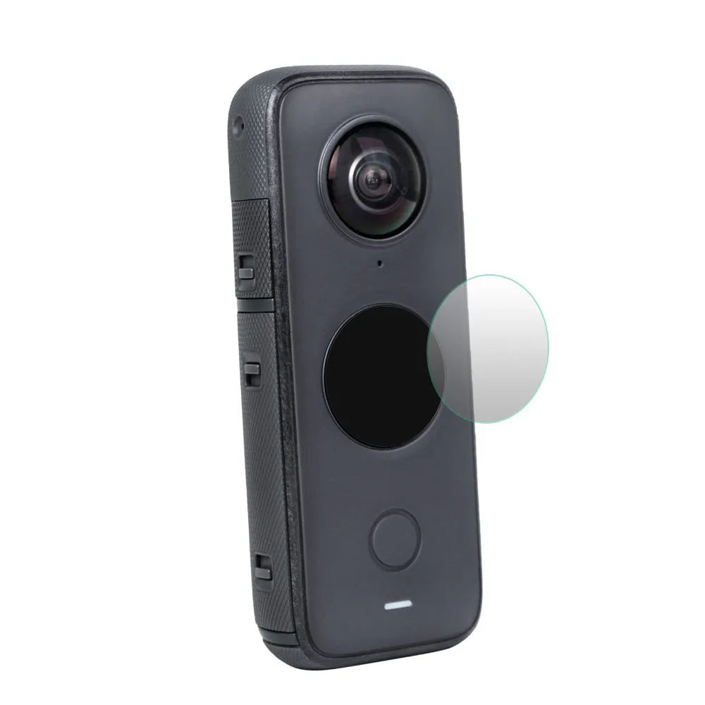 Black tempered glass screen protector for Insta360 ONE X2 action camera lens