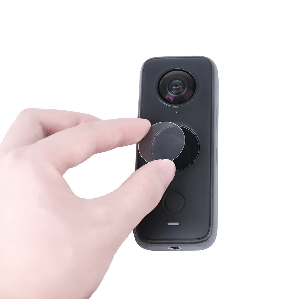 Black tempered glass screen protector for Insta360 ONE X2 action camera lens