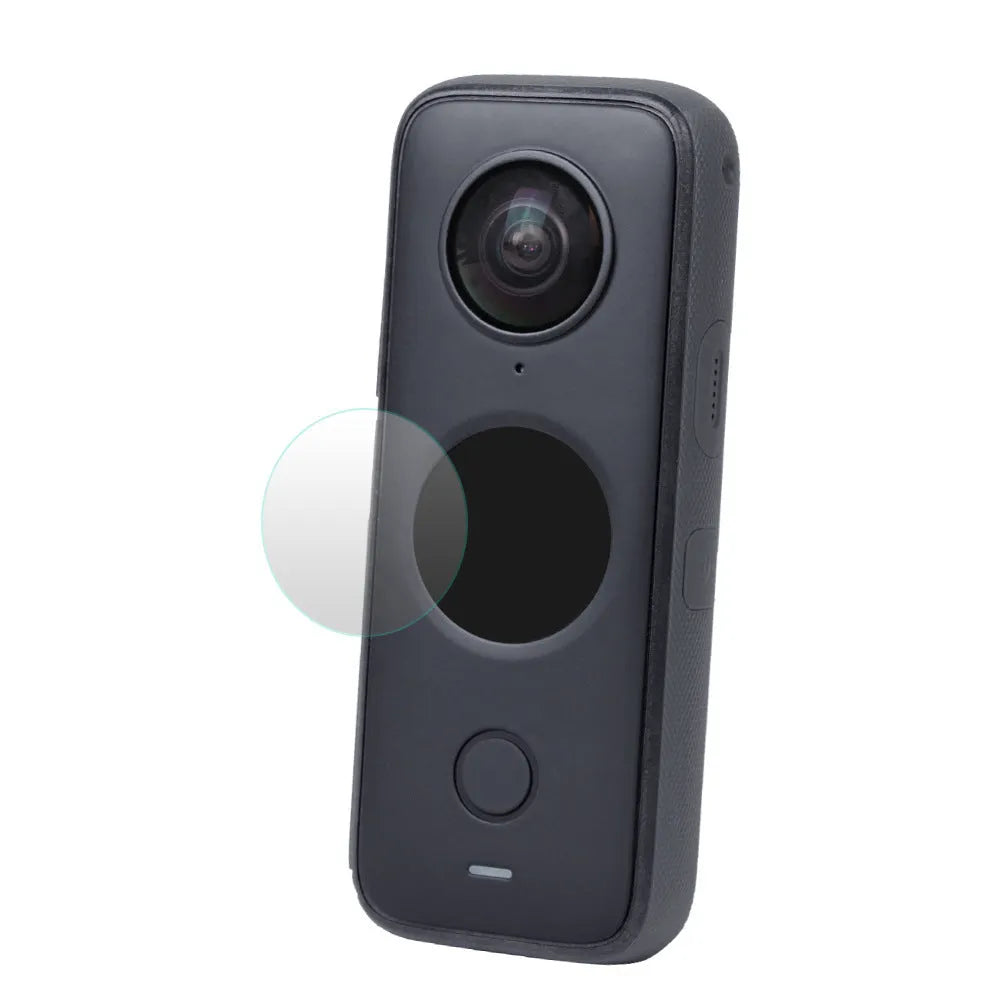 Black tempered glass screen protector for Insta360 ONE X2 action camera lens