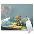 Customisable rectangular rubber and cloth mouse pad with non-slip base, showing a printed design option.