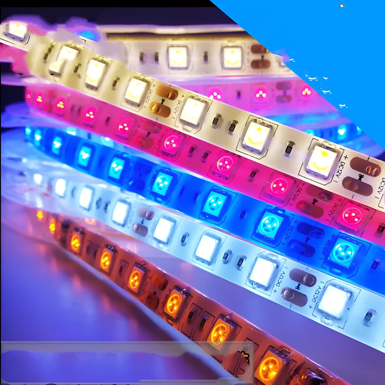 Flexible epoxy waterproof 12V 5050 LED light strip 60pcs/m for outdoor decoration
