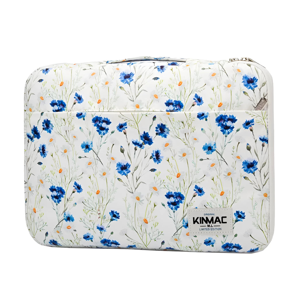 White polyester waterproof shockproof protective cover for notebook, tablet, or iPad with zip closure and computer pocket