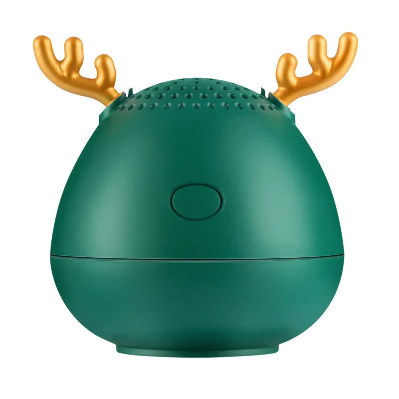 Compact Bluetooth wireless speaker in green colour showing front view with USB charging port