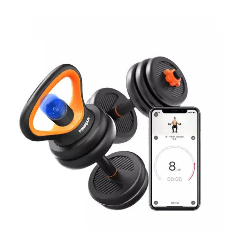 Men's rubberized dumbbell kettlebell barbell set with plastic concrete core, 42cm length