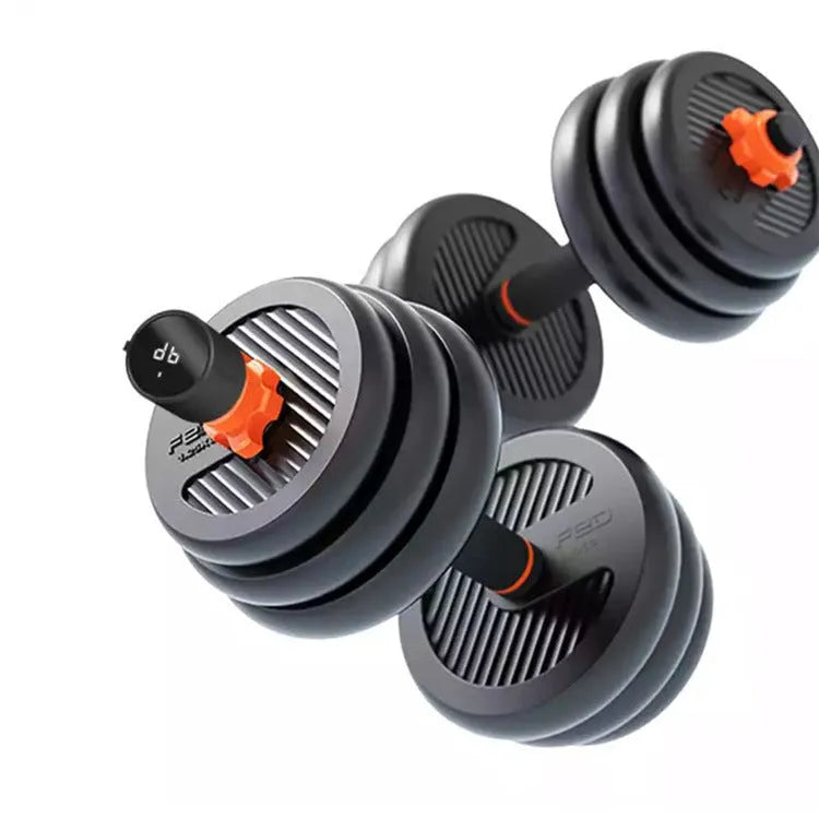 Men's rubberized dumbbell kettlebell barbell set with plastic concrete core, 42cm length