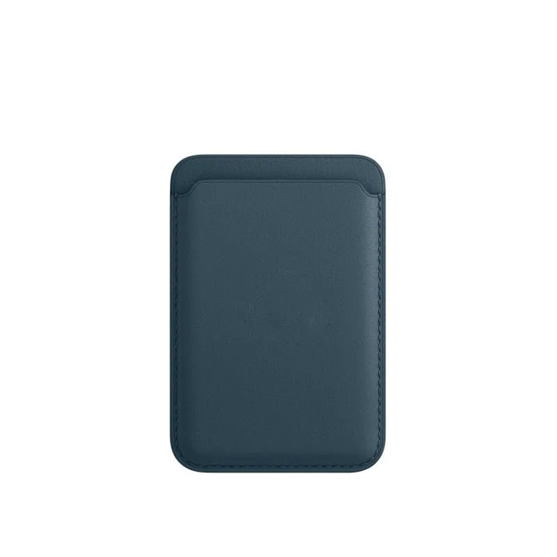 Black PU iPhone case with a magnetic card holder wallet back, MagSafe compatible