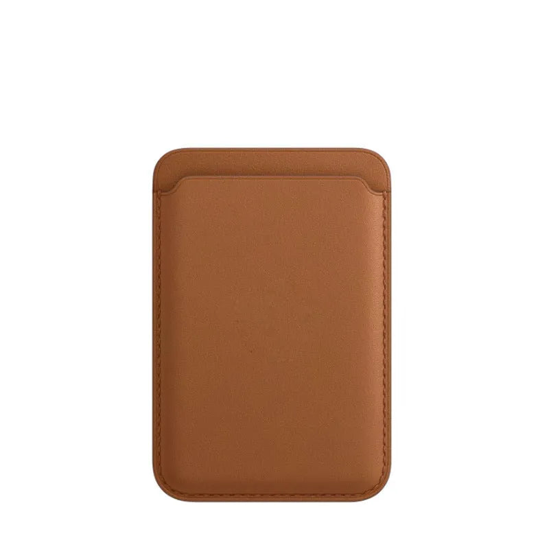 Black PU iPhone case with a magnetic card holder wallet back, MagSafe compatible