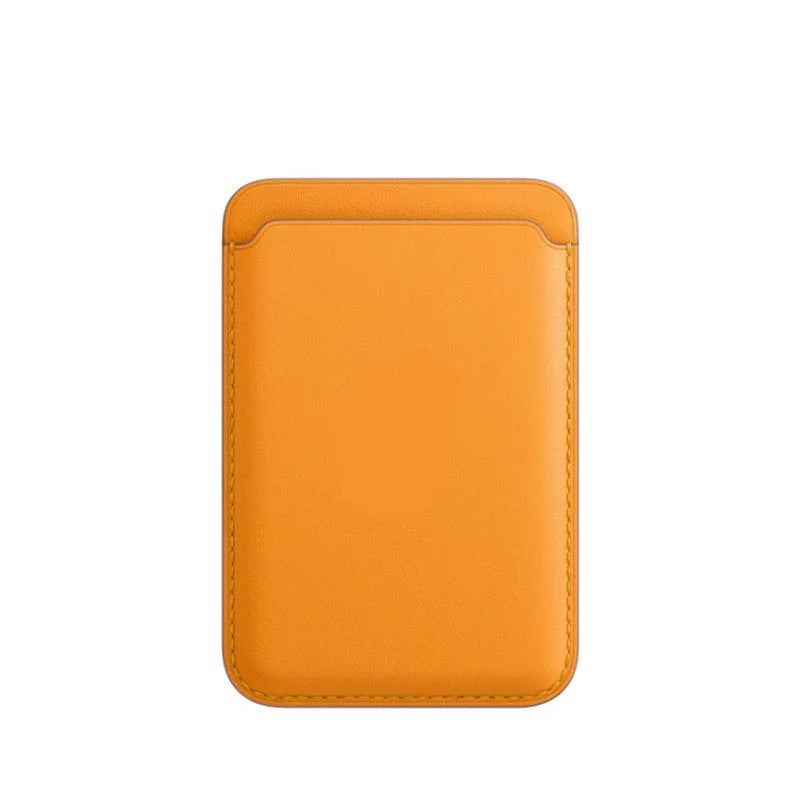 Black PU leather magnetic card case for iPhone with MagSafe back and card holder