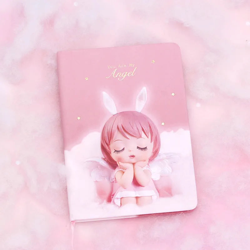 Flower fairy design notebook with PU leather cover and 85 lined writing pages