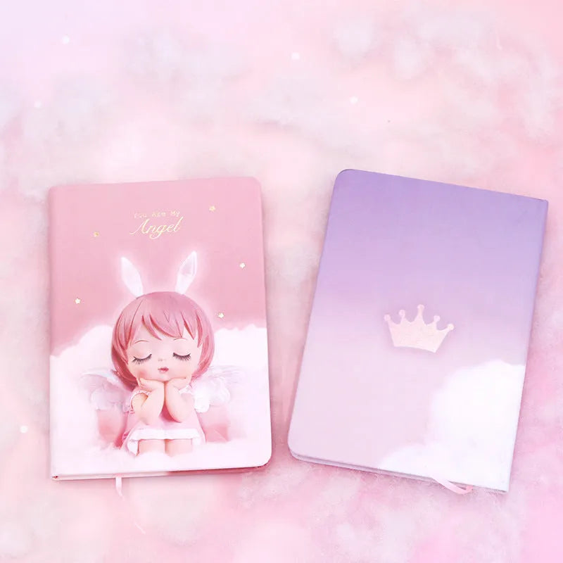Flower fairy design notebook with PU leather cover and 85 lined writing pages