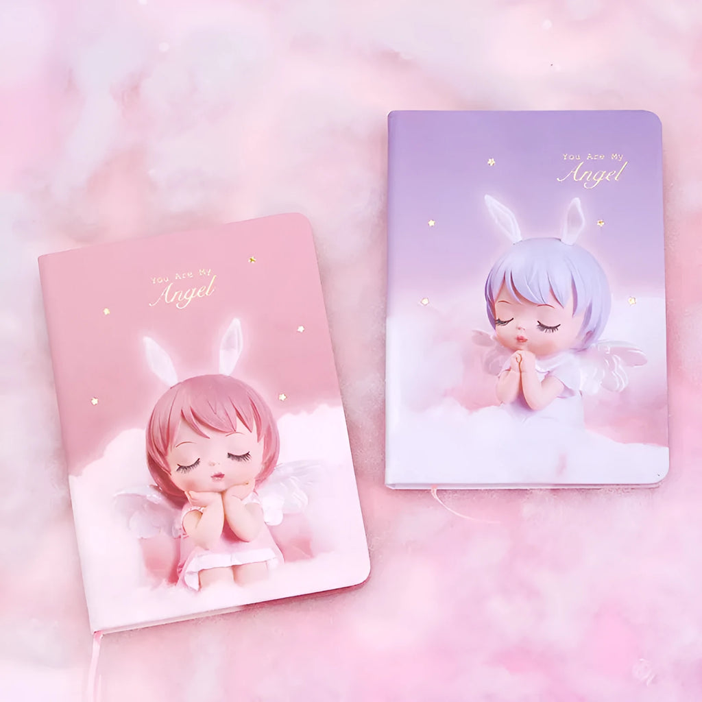 Flower fairy design notebook with PU leather cover and 85 lined writing pages