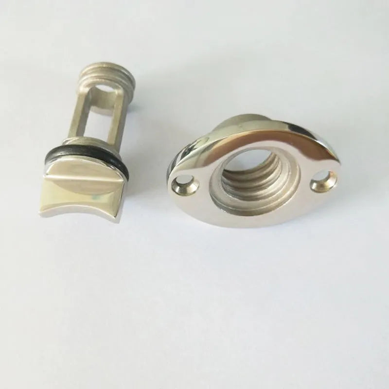 Stainless steel 316 marine water plug for ships and yachts measuring 4.5 by 5.5 by 2.0 cm