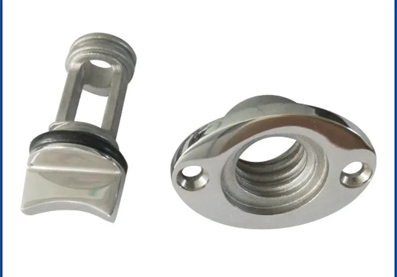 Stainless steel 316 marine water plug for ships and yachts measuring 4.5 by 5.5 by 2.0 cm