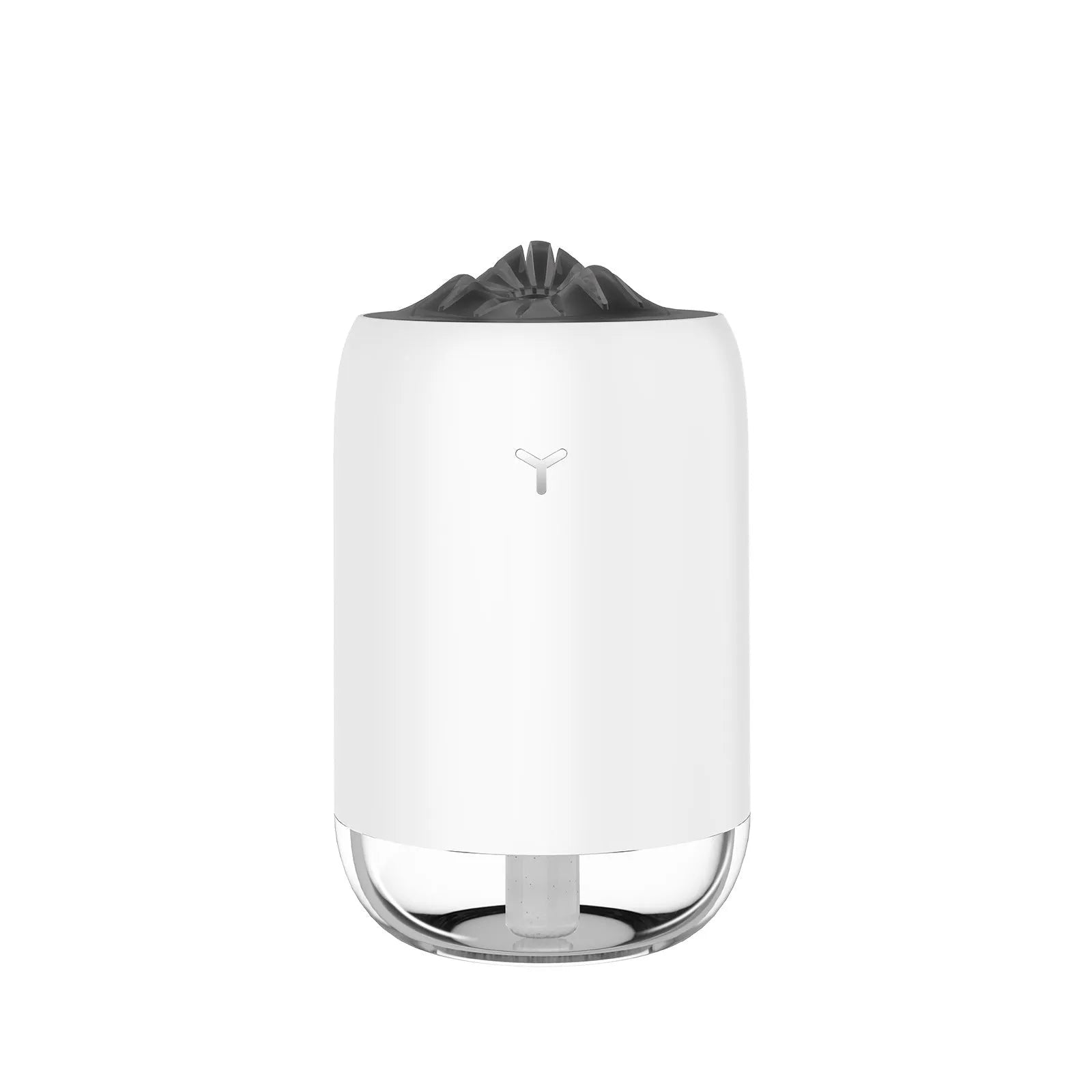 Magic Flame columnar desktop humidifier and diffuser in light blue colour with USB cable.