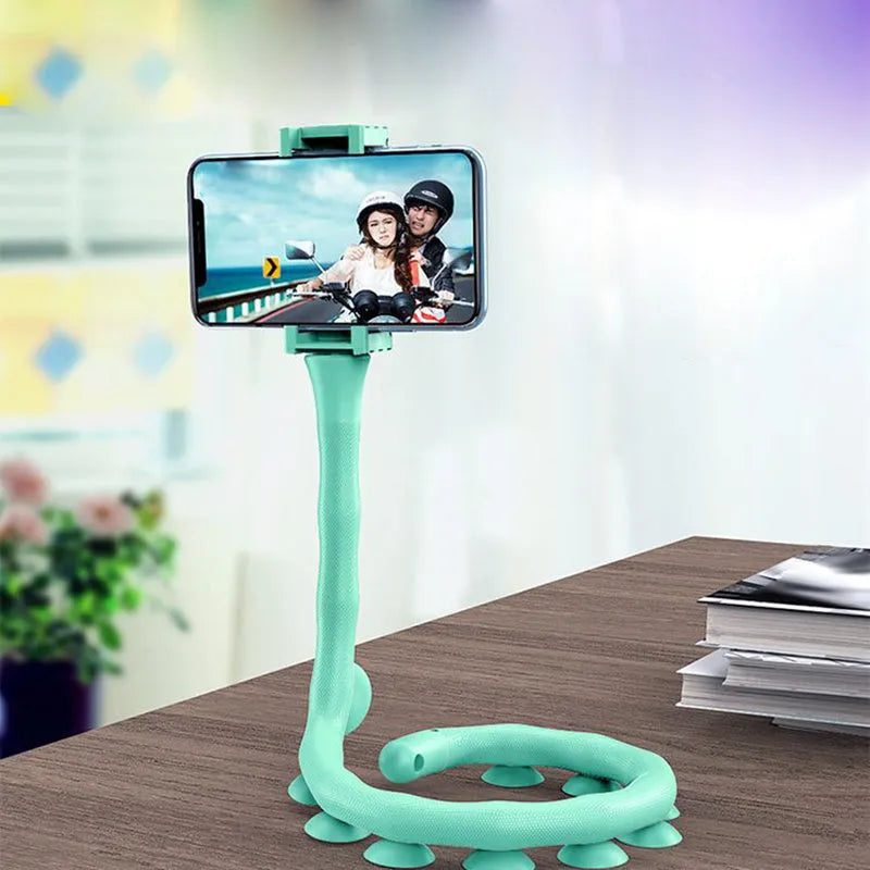 Black flexible rubber mobile phone holder extended to 62cm with 360-degree rotating head