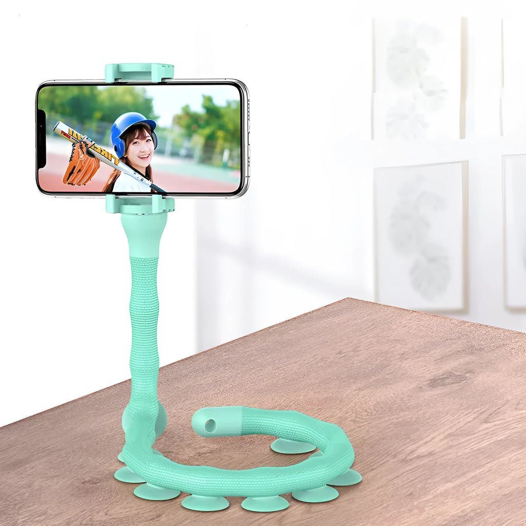 Black flexible rubber mobile phone holder extended to 62cm with 360-degree rotating head