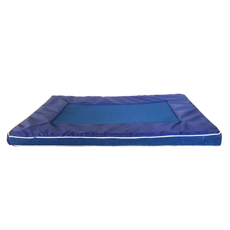 Blue pet cooling ventilation mat made from cool nylon Oxford with POE inner cushion, available in multiple sizes