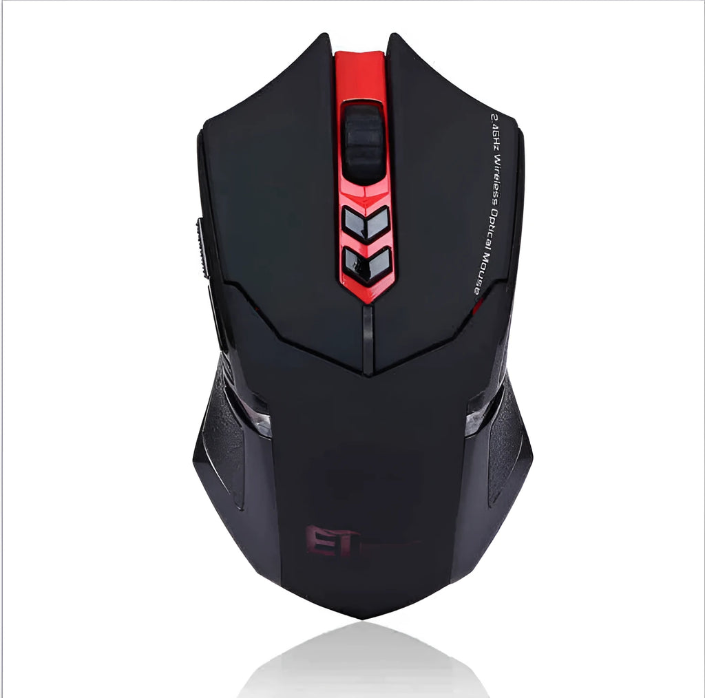 Wireless gaming mouse with 4000 DPI, 7 buttons, and four-way scroll wheel, black colour