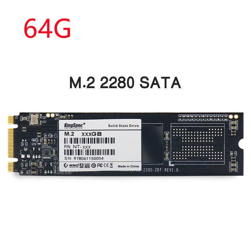 KingSpec M.2 NGFF 2280 SATA SSD solid state drive black PCB 22x80mm