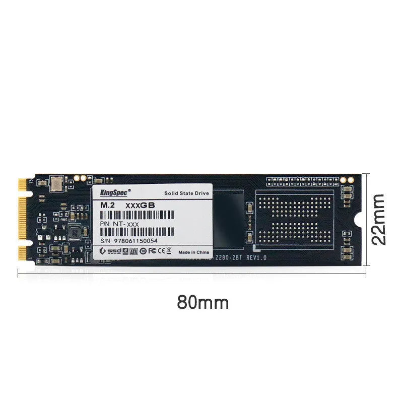 KingSpec M.2 NGFF 2280 SATA SSD solid state drive black PCB 22x80mm