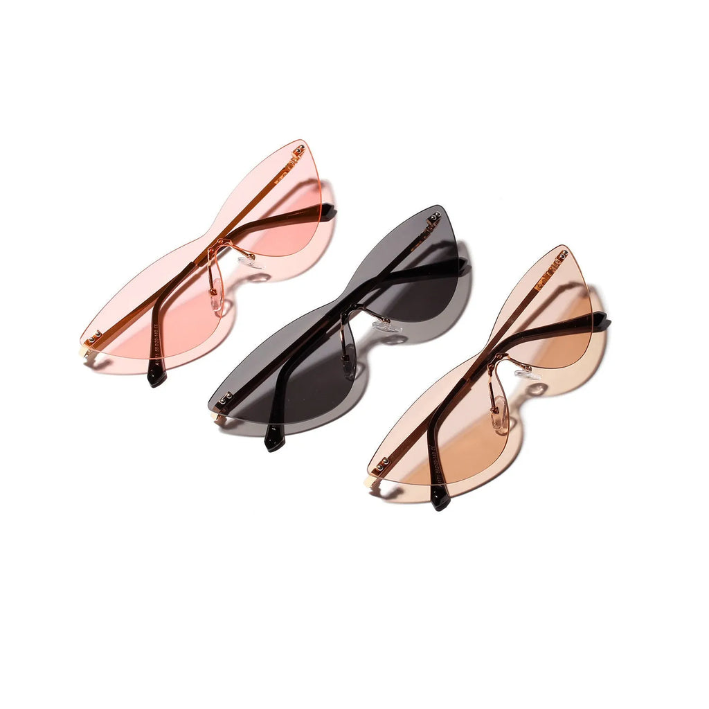 Brown lens vintage sunglasses with metal frame for adults