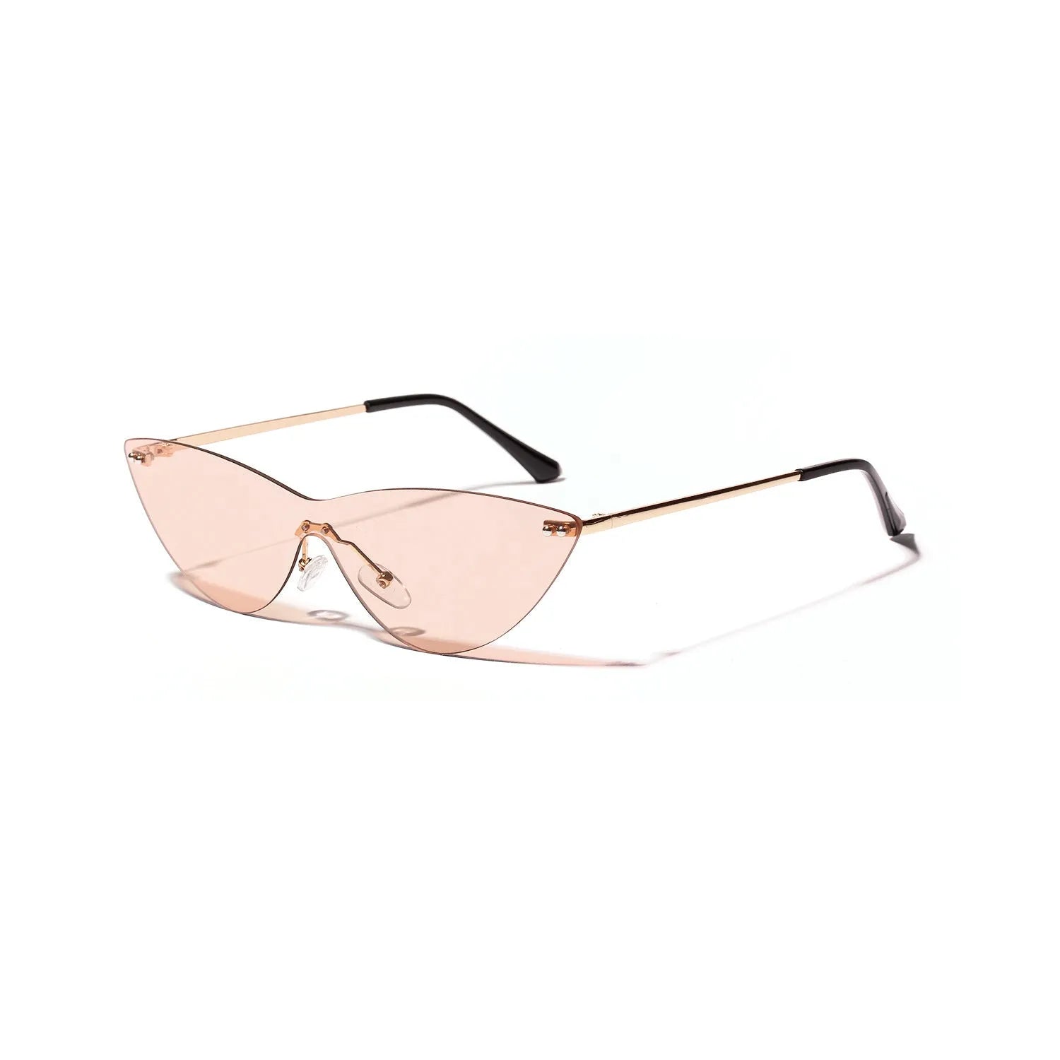 Brown lens vintage sunglasses with metal frame for adults
