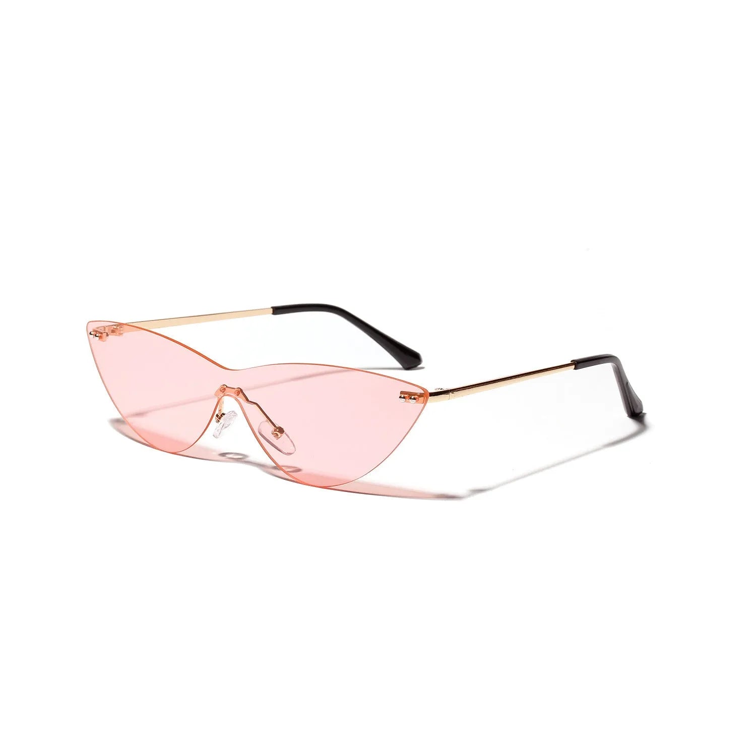 Brown lens vintage sunglasses with metal frame for adults