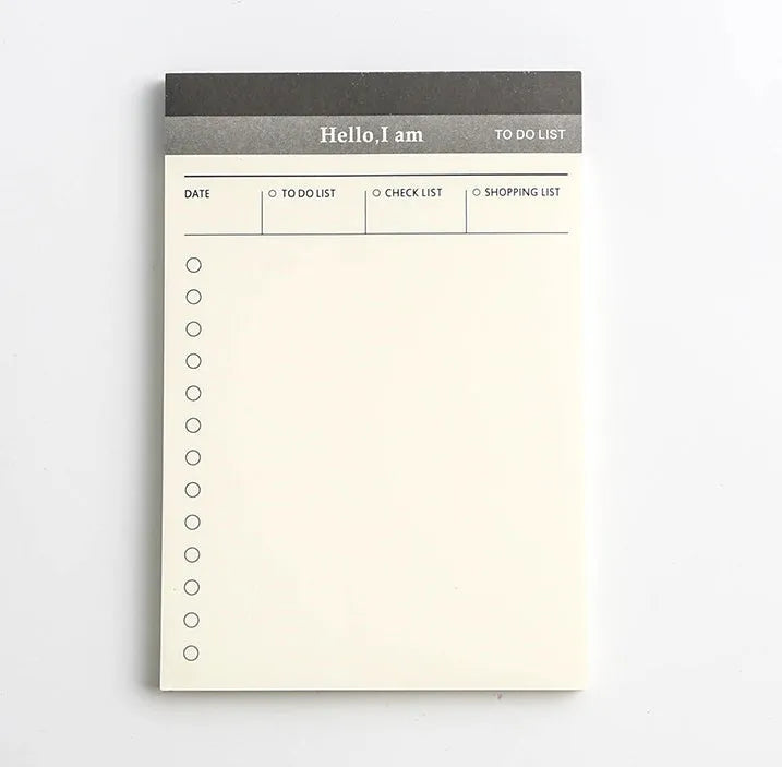 Business day planner notepad with paper cover and 52 pages, tear pad style for office desk use