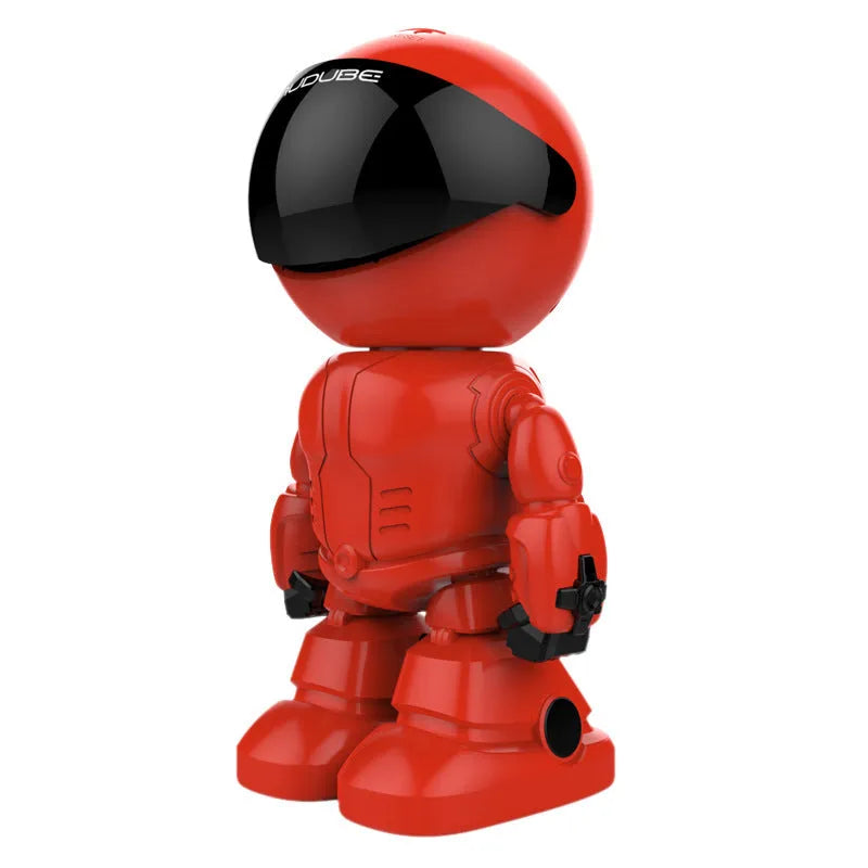 Silver plastic HD night vision robot surveillance camera with 355-degree rotation capability