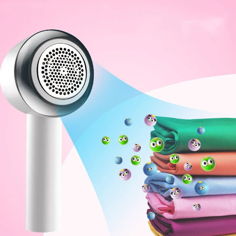 White rechargeable clothes shaver for jersey fabrics with ABS body measuring 19.3cm