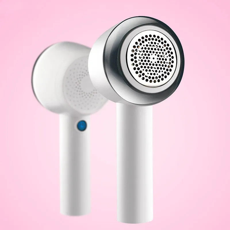 White rechargeable clothes shaver for jersey fabrics with ABS body measuring 19.3cm