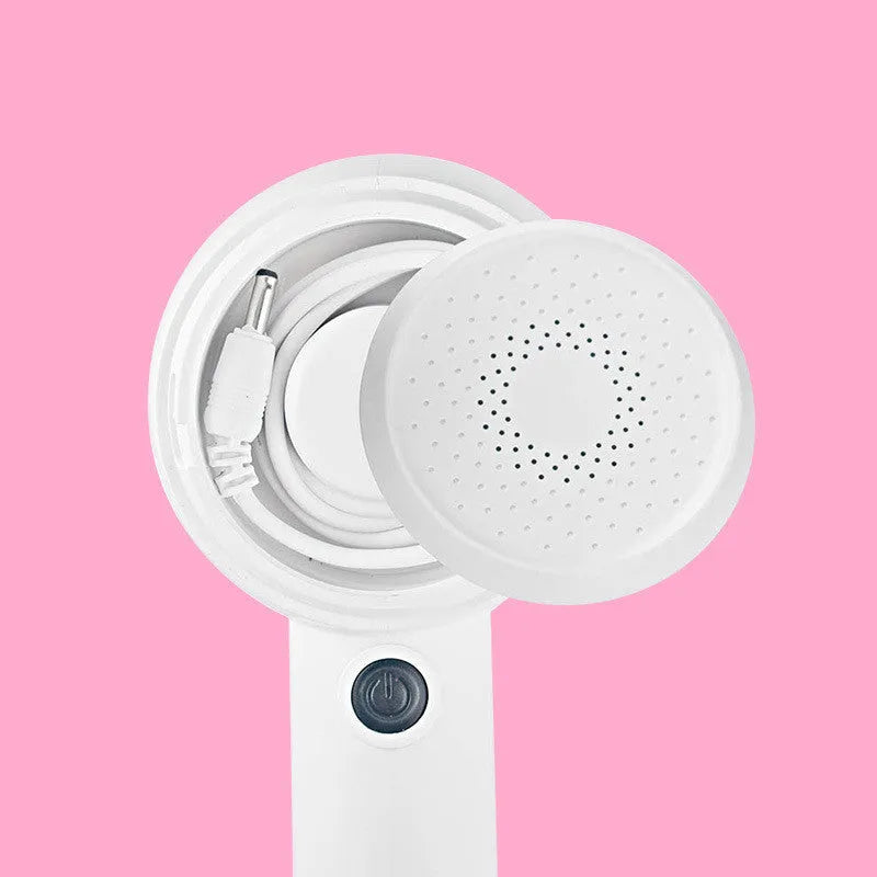 White rechargeable clothes shaver for jersey fabrics with ABS body measuring 19.3cm