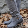 Women’s PU ankle boots with block heel and round toe in black colour option