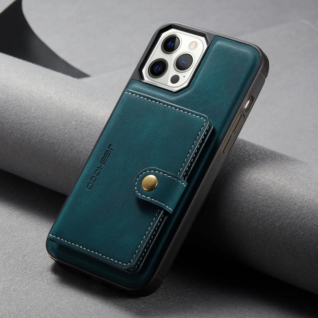Doka Wallet XR magnetic phone case with card holder in imitation leather for iPhone and Samsung