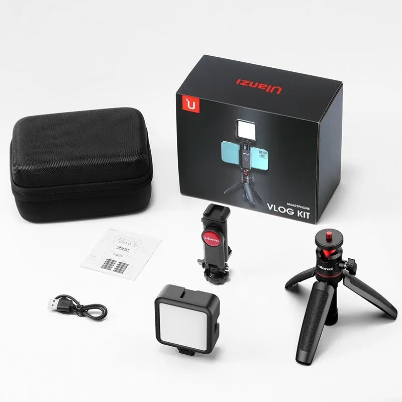 Combo 8 mobile phone vlog stand and fill light bracket set in colour as shown