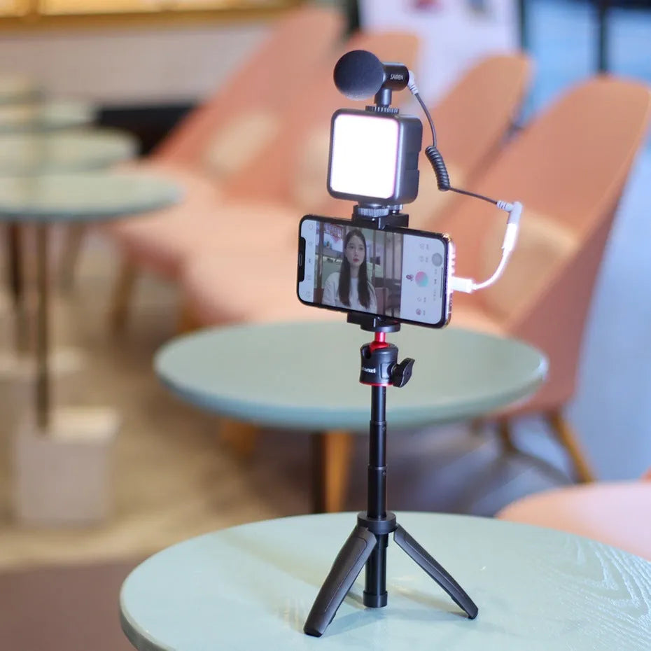 Combo 8 mobile phone vlog stand and fill light bracket set in colour as shown