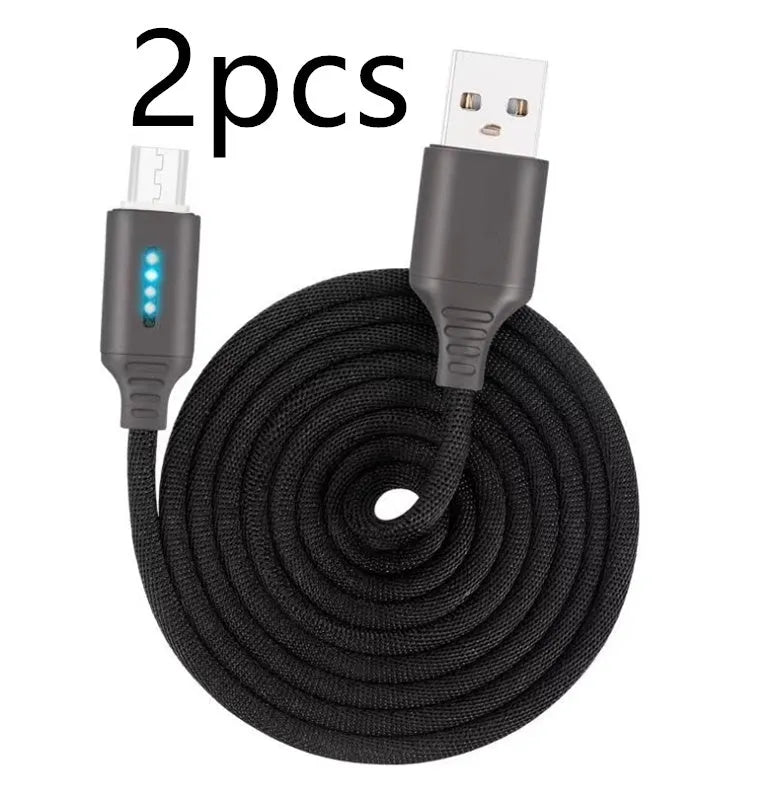 Fabric weaving fast charging cable showing woven texture and USB connector