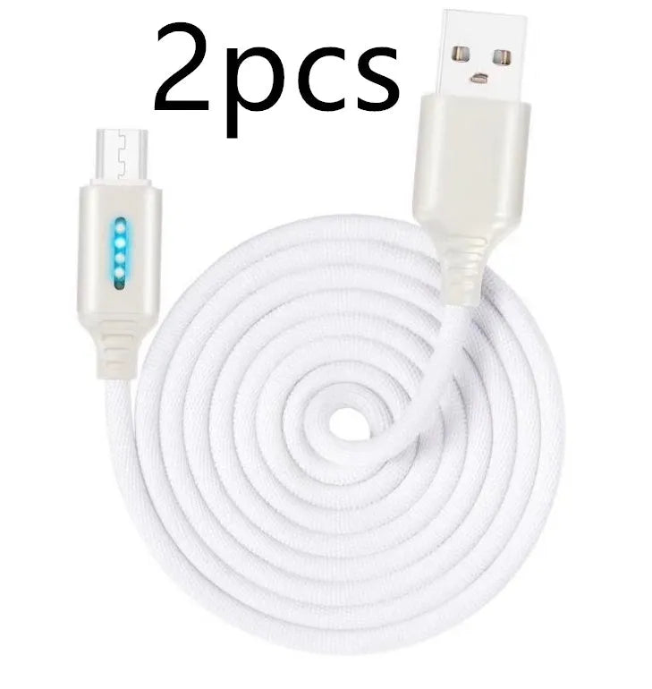 Fabric weaving fast charging cable showing woven texture and USB connector