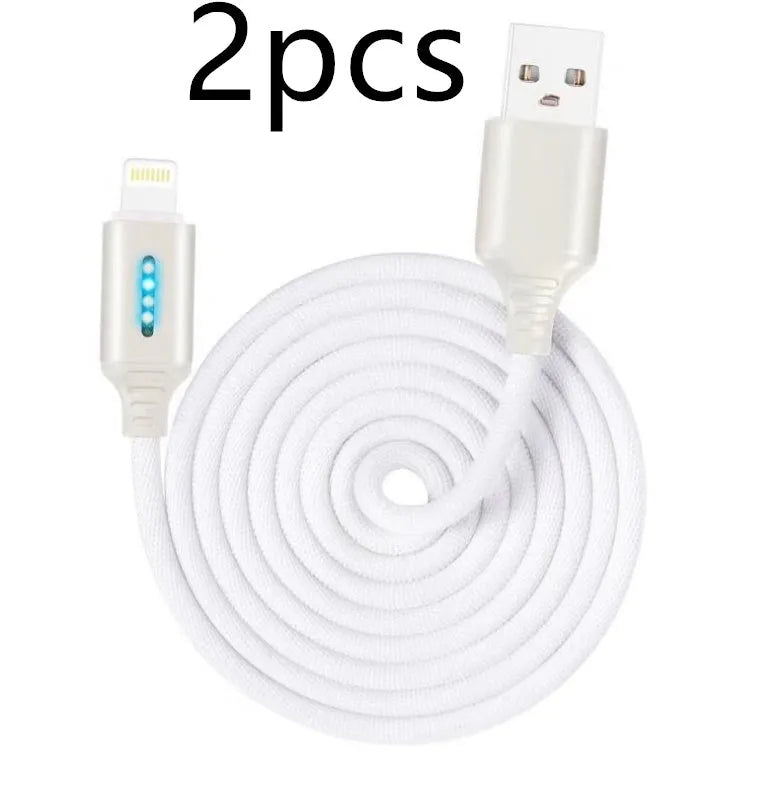 Fabric weaving fast charging cable showing woven texture and USB connector