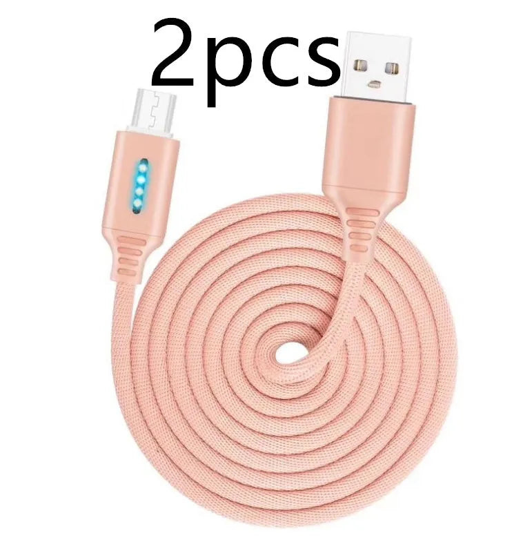 Fabric weaving fast charging cable showing woven texture and USB connector