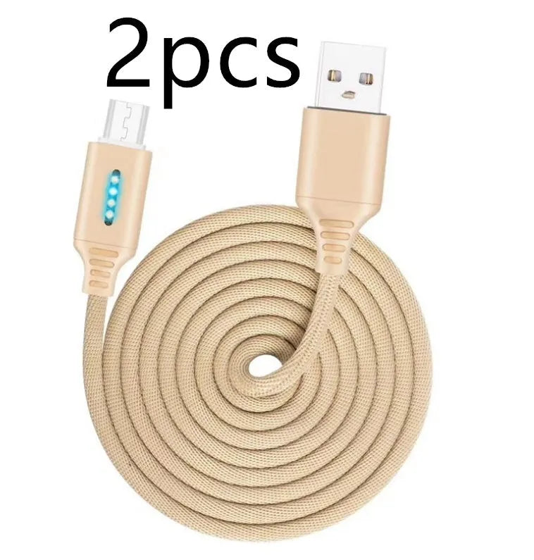 Fabric weaving fast charging cable showing woven texture and USB connector