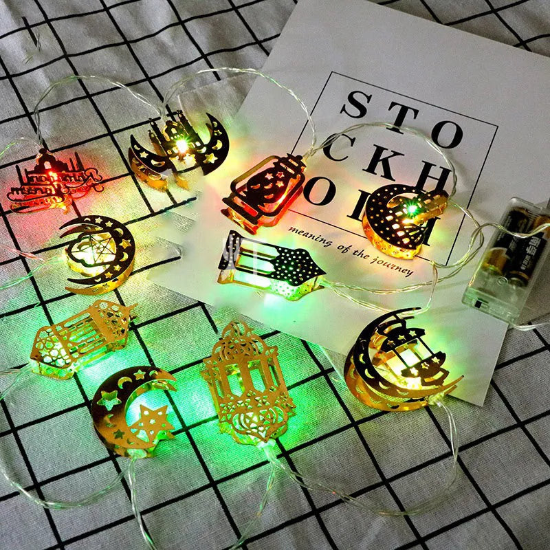 Jiaodian LED decorative light moon star design aluminium alloy 36x65mm warm white colourful slow flashing festive lighting