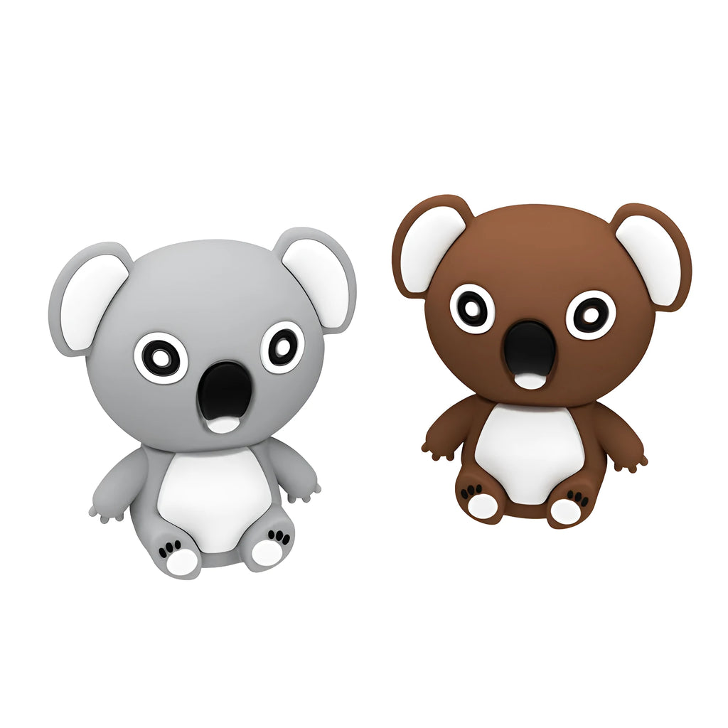 Cartoon silicone USB drive shaped like an anime koala in Brown colour with indicator light and USB connector visible