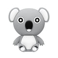 Cartoon silicone USB drive shaped like an anime koala in Brown colour with indicator light and USB connector visible
