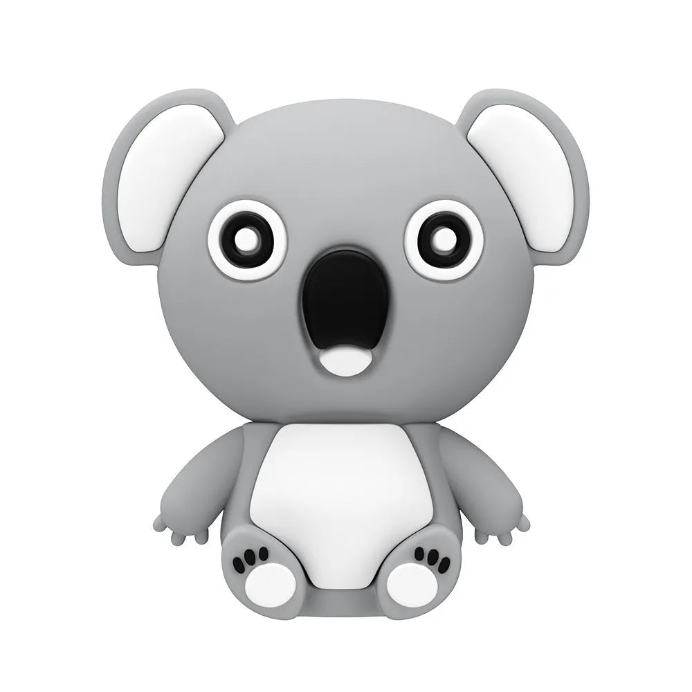 Cartoon silicone USB drive shaped like an anime koala in Brown colour with indicator light and USB connector visible