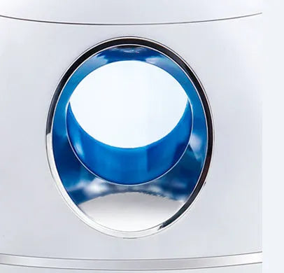 Small round white aromatherapy humidifier with USB cable and water mist emission