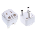 Square three-pin UK international plug adapter with five output ports in black or white