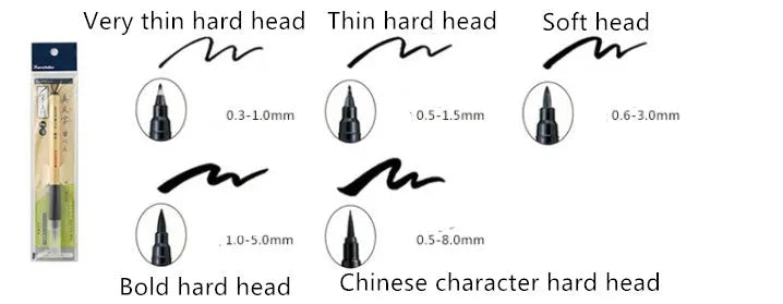 Bamboo calligraphy practice pen with soft hair tip and interchangeable nibs for Chinese writing